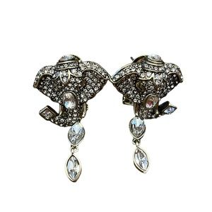 Heidi Daus Ravishing Wrap Ture Crystal White Elephant Earrings